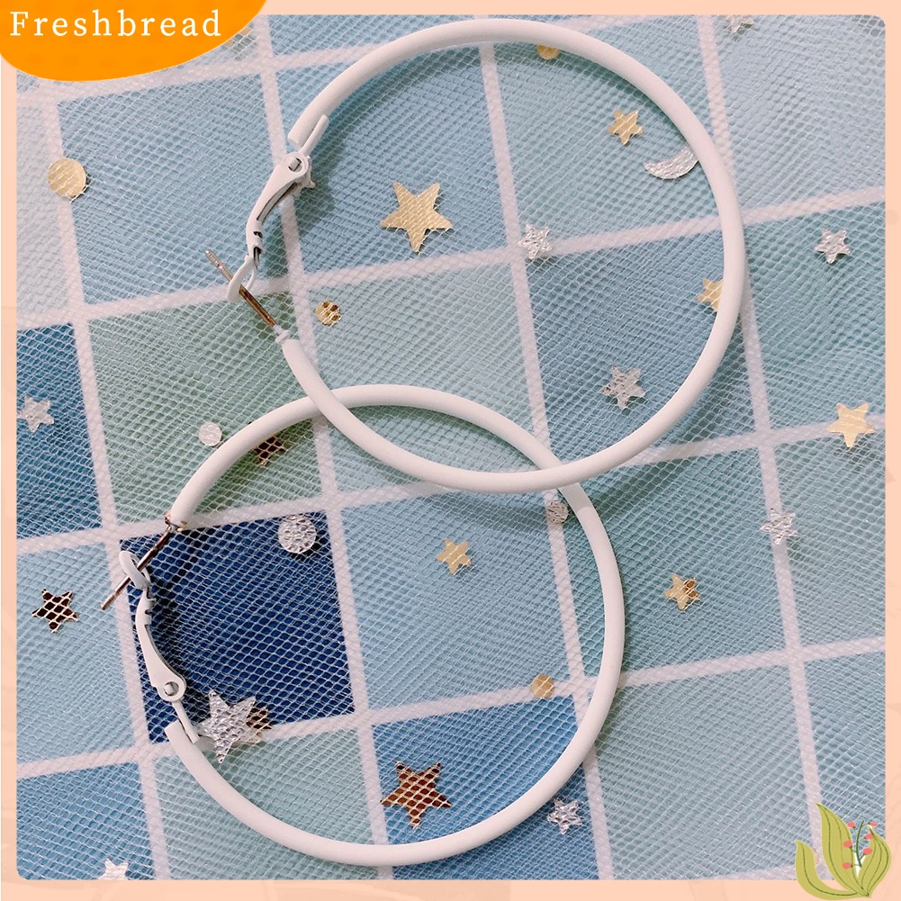 < Freshbread > Kreatif Lingkaran Besar Pesona Anting Hoop Warna Permen Wanita Pesta Perhiasan Hadiah