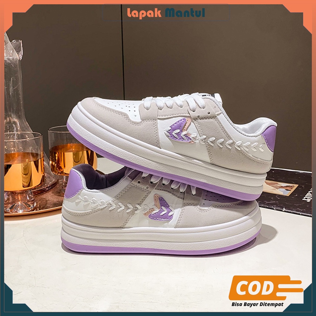 LM-0282 FREE BOX Sepatu Sports Wanita Sneakers High Quality Fashion Casual Korean Shoes Terbaru