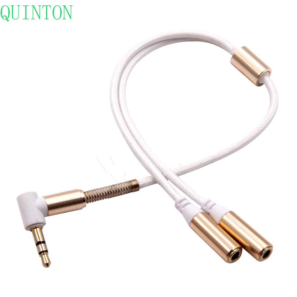 QUINTON Smartphone Player Y Splitter Cable Headset Headphone Adapter Audio Cable Share Cable Adapter MP3 Audio Headset Jack Splitter 1 To 2 Dual Female Jack For Earphone Audio Extension Cables/Multicolor