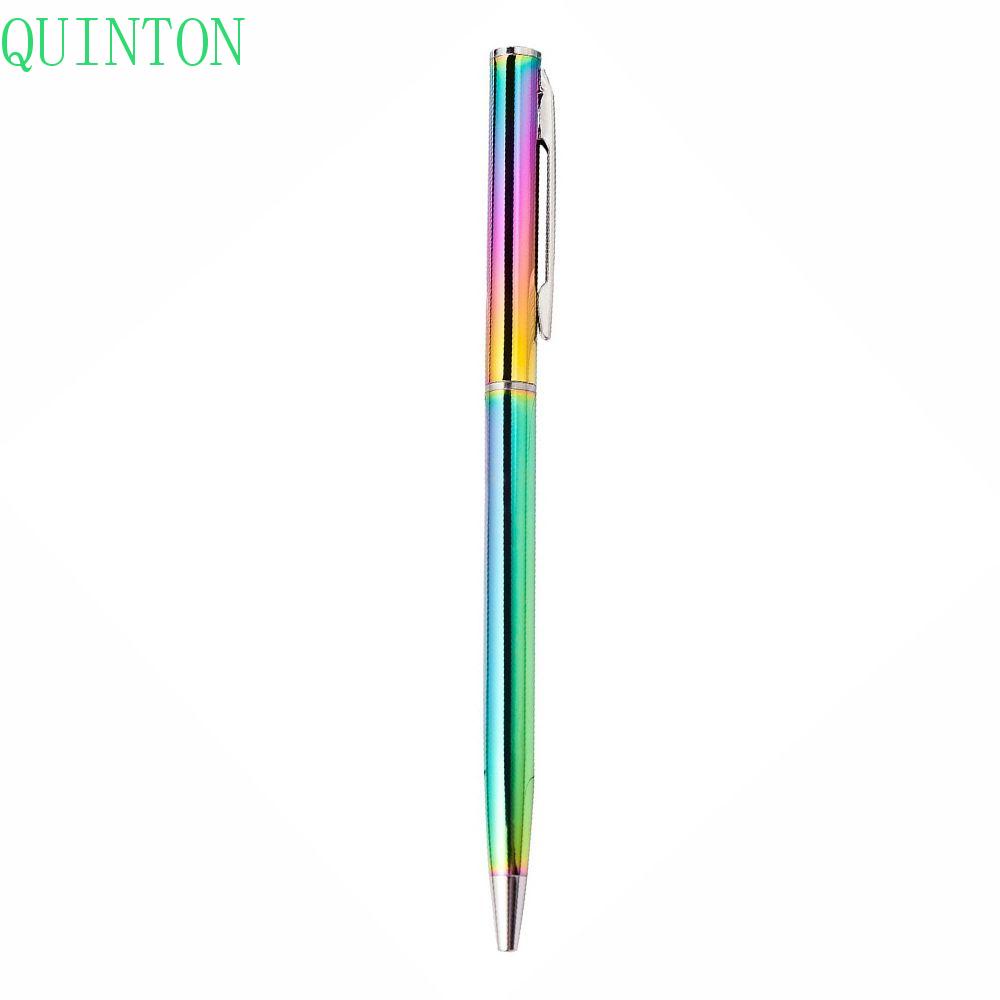 Quinton Ballpoint Pen Neon Hijau Batang Berputar Perlengkapan Kantor Bolpen Iklan Logam