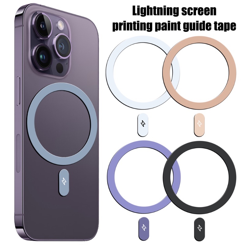 3pcs Stiker Magnet Sablon Petir Kecil Sederhana Cincin Logam Ringan Ultra-Tipis Untuk Magsafe Magnetic Wireless Charger Kompatibel Untuk Seri iPhone12 /13 /14