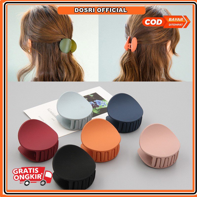 Jedai Doff Bulat Jepit Salon Korea Matte Mini Hair Claw Clips - Jedai Korea Impor Bulat Doff Edition