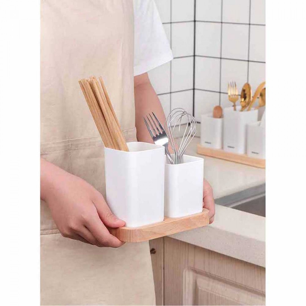 Rak Organizer Dapur Tempat Penyimpanan Sumpit Sendok Garpu 2 Box