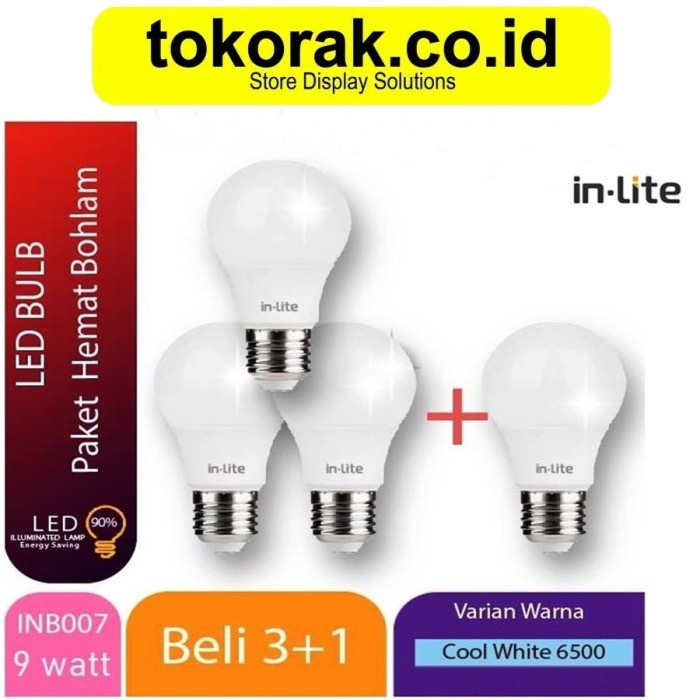 lampu led LAMPU BULB INLITE 5 7 9 11 12 WATT PUTIH PAKET 4PCS BOHLAM LED IN LITE - 5 WATT(D9Q1) lamp
