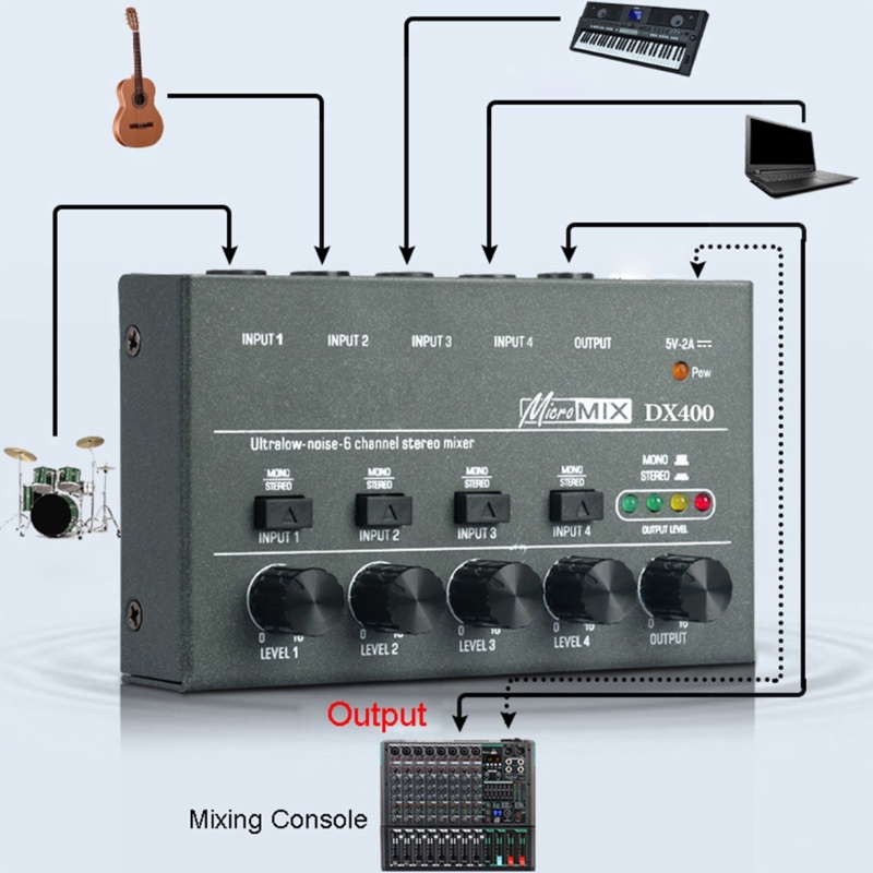 Zzz Mixer Untuk Instrumen Elektronik Komputer Mixer Suara Stereo Output