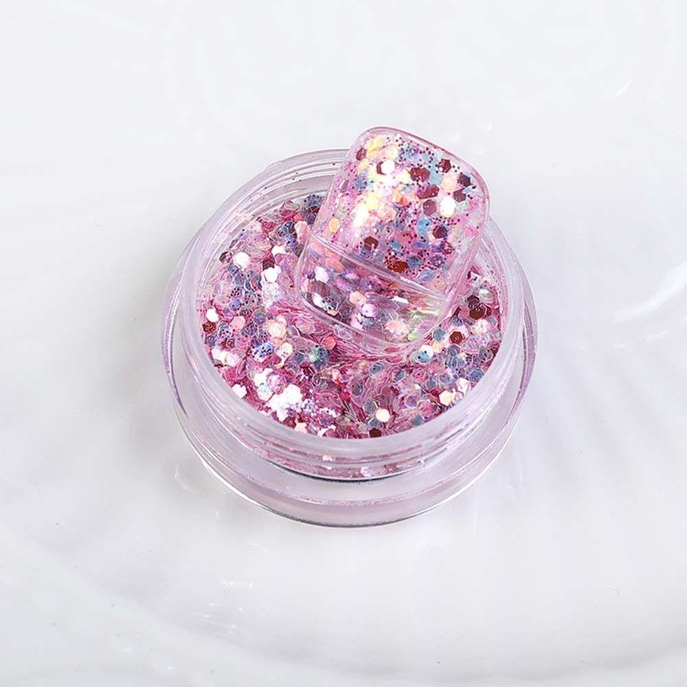 AUGUSTINA Agustina Nail Sequin Gel Nail Charms Eyelash Dekorasi Hexagons Hologram Glitter Nail Art Patch Kuku Glitter Serpihan