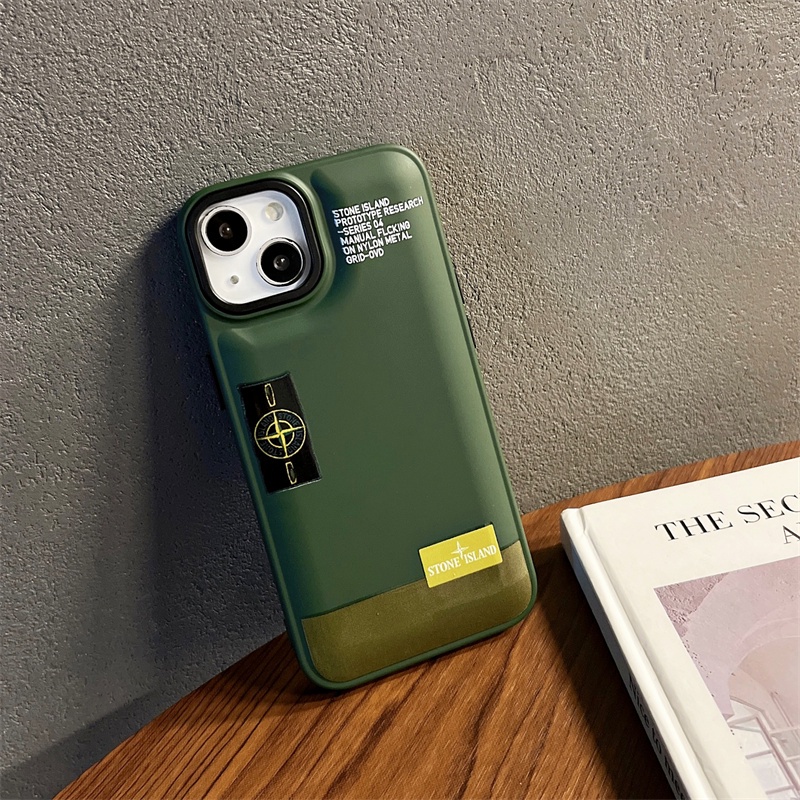 IPHONE Stone island Down Jacket Bahan Silikon Lembut Case Untuk Iphone14 11 12 13 Pro Max XS X XR 14 Plus Sarung Pelindung Kamera Shockproof