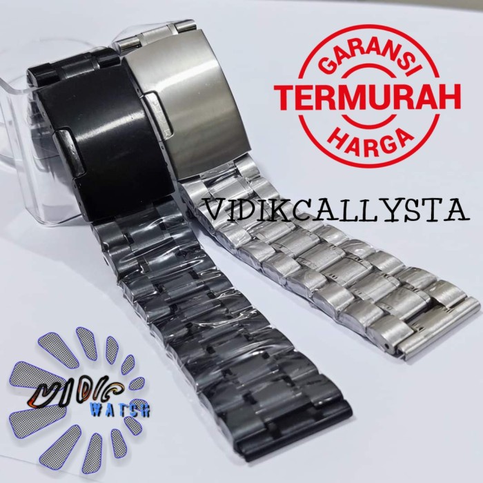 NEW TALI STRAP JAM TANGAN RANTAI STAINLESS LURUS PADAT ANTI KARAT 18 20 22 24 26 MM