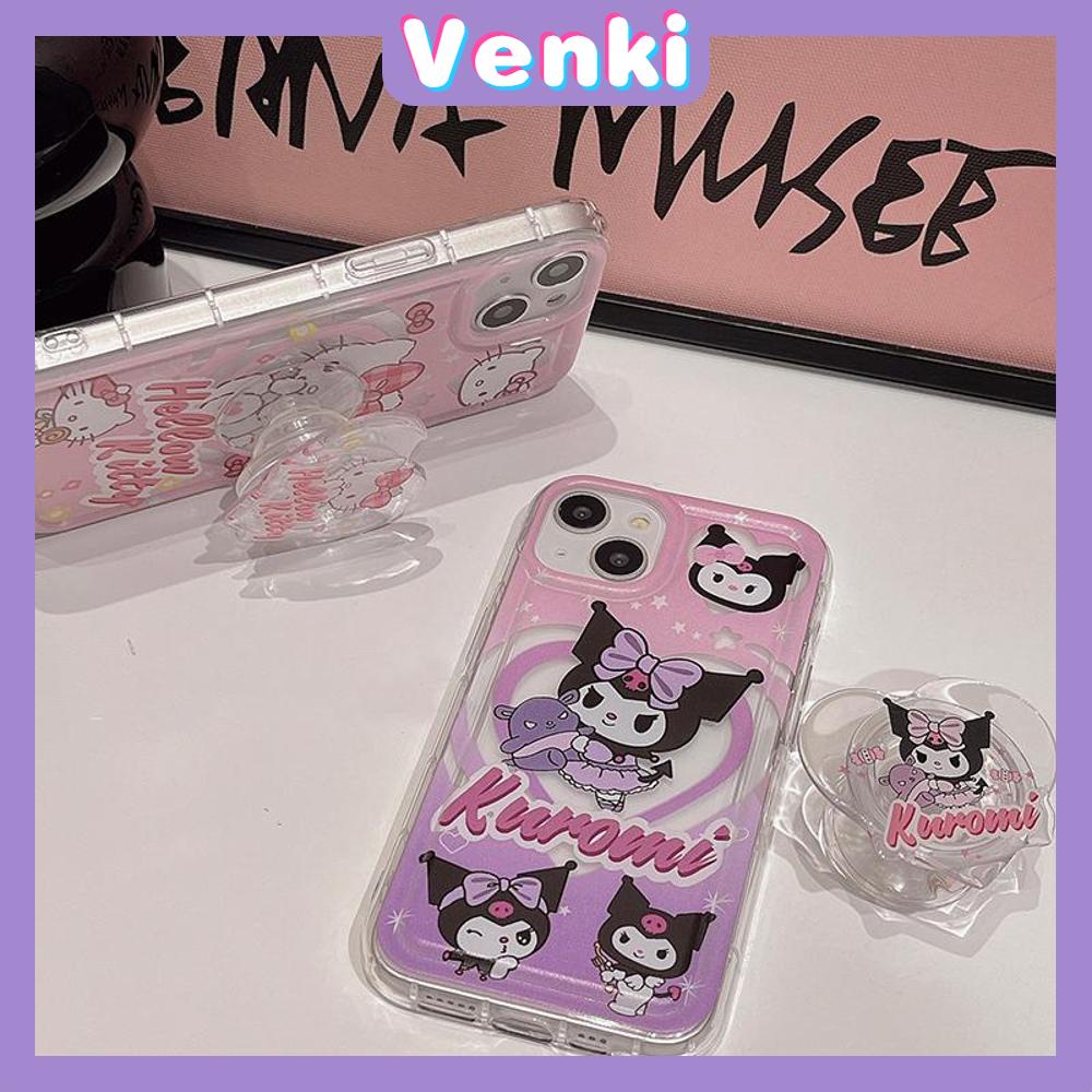 Case For iPhone 11 Soft TPU Clear Jelly Airbag Case With Stand Cute Cartoon Camera Protection Shockproof For iPhone 14 Plus 13 12 11 Pro Max 7 Plus X XR