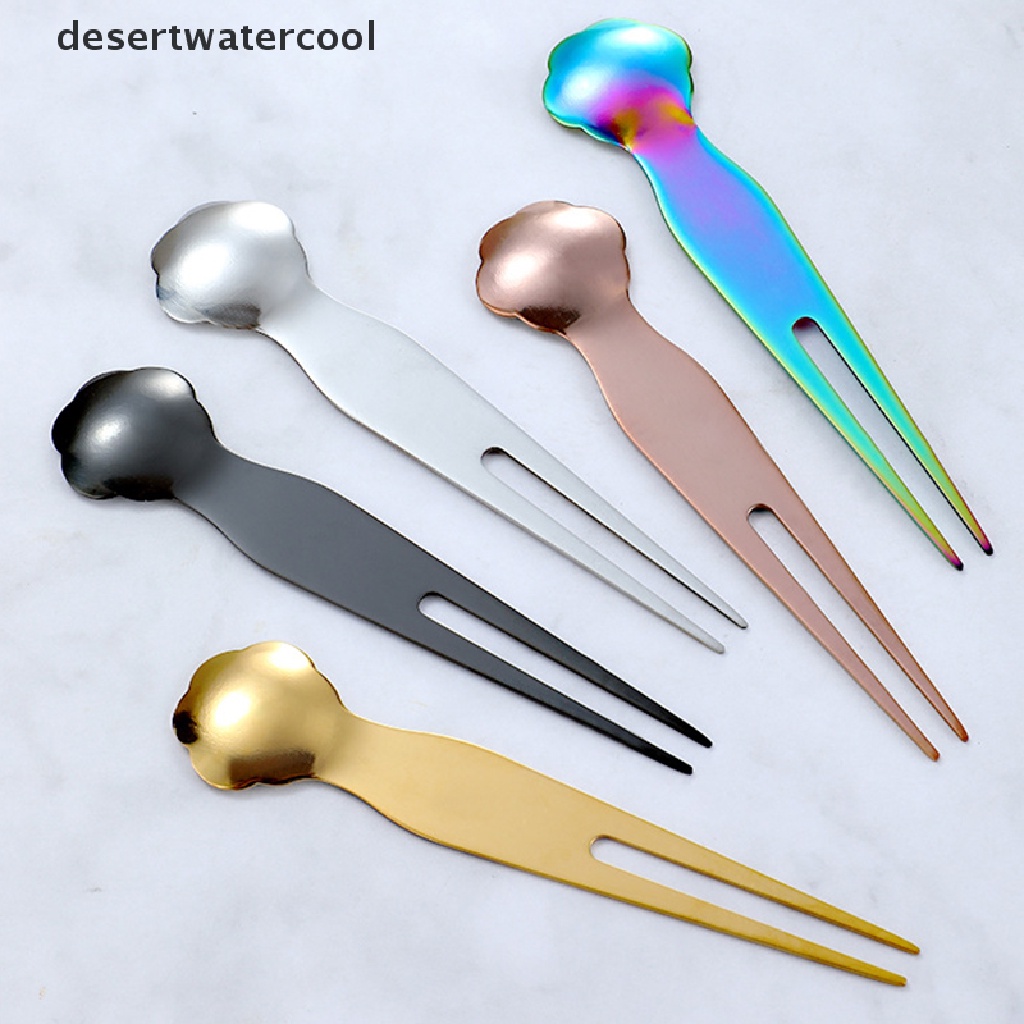 Deid Cat Paw Stainless Steel Sendok Garpu Kopi Dessert Ice Cream Spoon Fruit Fork Martijn