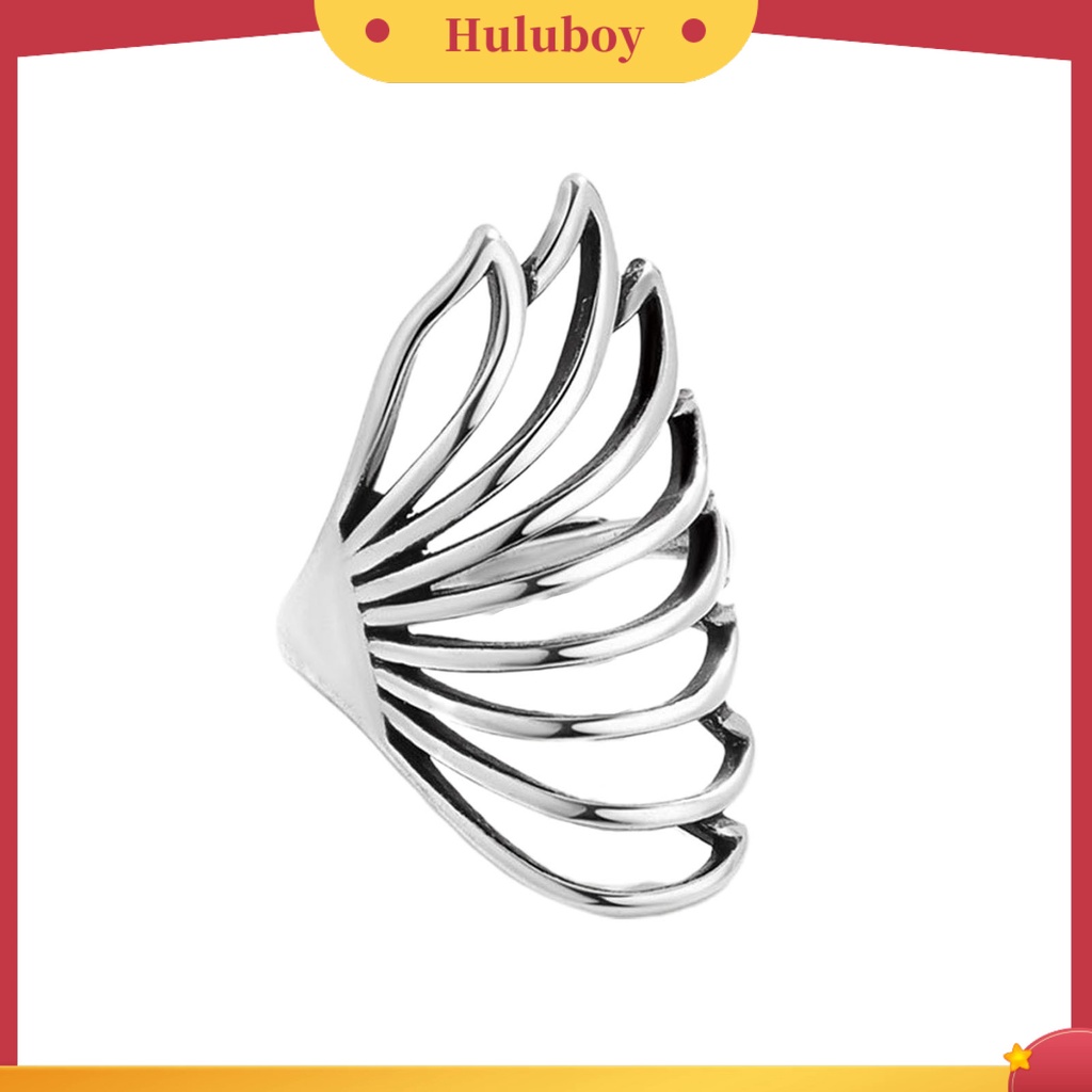 {Ready Stock} Hip-hop Berlebihan Tembaga Wanita Cincin Berongga Kupu-Kupu Pembukaan Jari Cincin Perhiasan Aksesoris