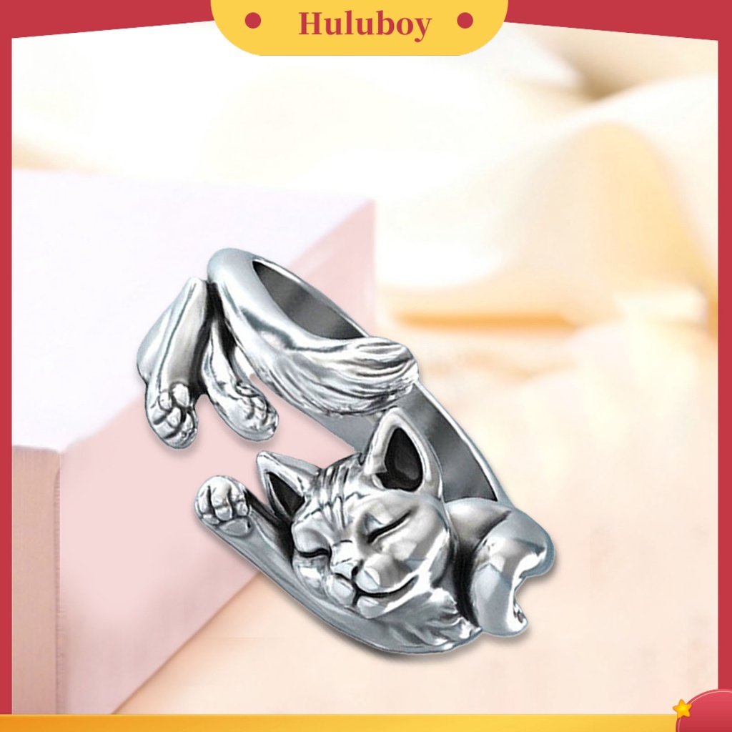 {Ready Stock} Cincin Totem Kucing Terbuka Dapat Disesuaikan Lucu Aksesori Perhiasan Pernikahan