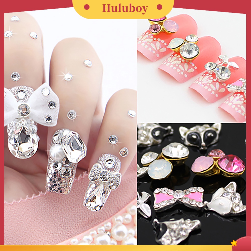 {In Stock} 10Pcs/Set Stiker Kuku Berlian Imitasi Halus Sintetis Warna-Warni Nail Decal Perhiasan Dekor Untuk Pesta