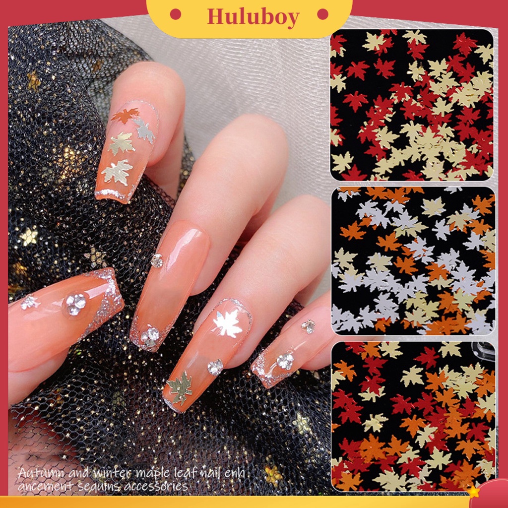 {In Stock} 1kotak Paku Sequin Super Tipis Mini Multi-Warna Aneka Halus DIY Nail Art Sparkling Maple Leaf Manicure Glitters Dekorasi Untuk Salon Kuku