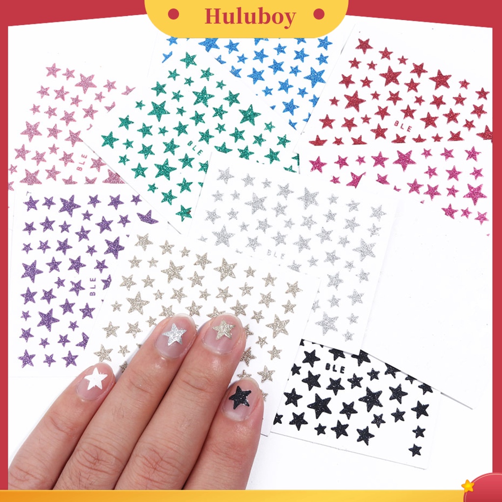 {In Stock} Stiker Bintang Slider Kuku 3D Glitter Shiny Dekorasi Kuku Untuk Wanita