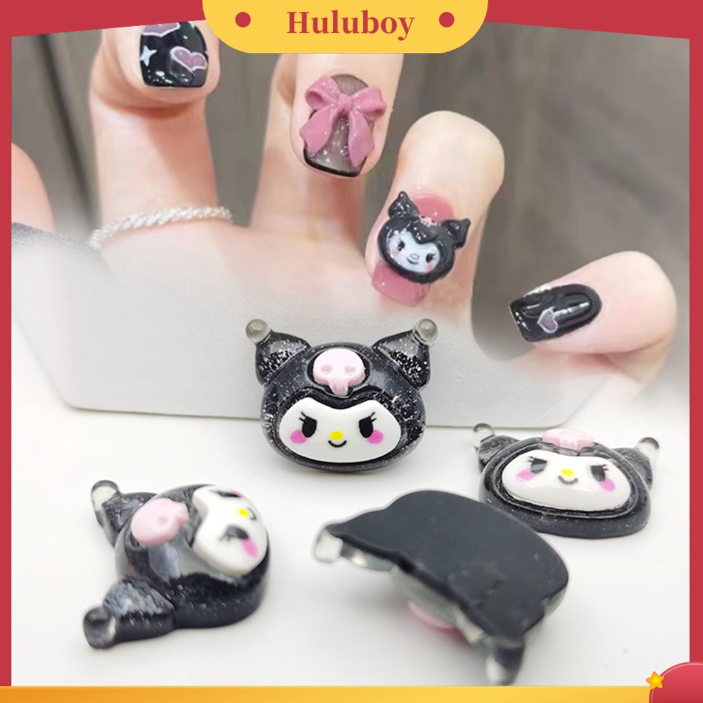 {In Stock} 10Pcs Ornamen Manicure Bentuk Kartun Penampilan Menggemaskan Tahan Luntur Warna Hidup 3D Lovely Anime Karakter Nail Phone Case Decor Untuk Rumah
