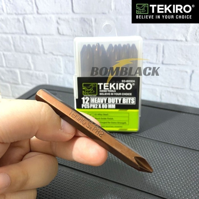 Mata Obeng Ketok Tekiro PH2 x 80mm Heavy Duty Bits Harga Satuan - PH2 PLUS