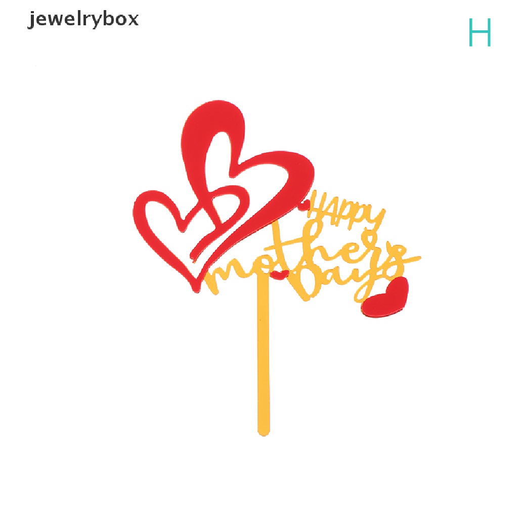 [jewelrybox] 1pc Mothers Day Cake Topper Love Rose Happy Mother's Day DIY Kue Insert Card Butik