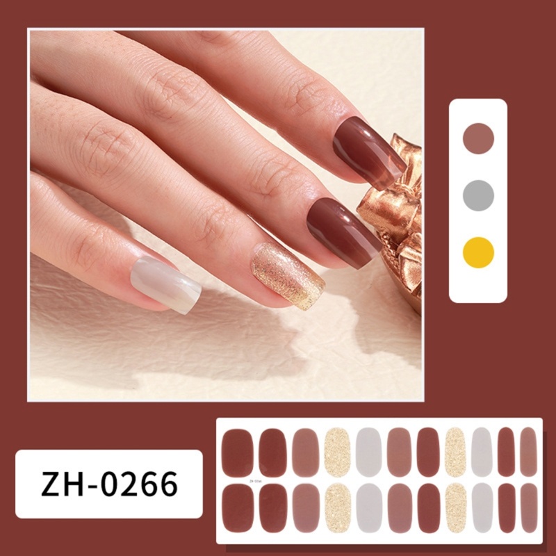 Siy Gel Strips Semi Cured Gel Nail Art Stiker Strip Kuku Tahan Air