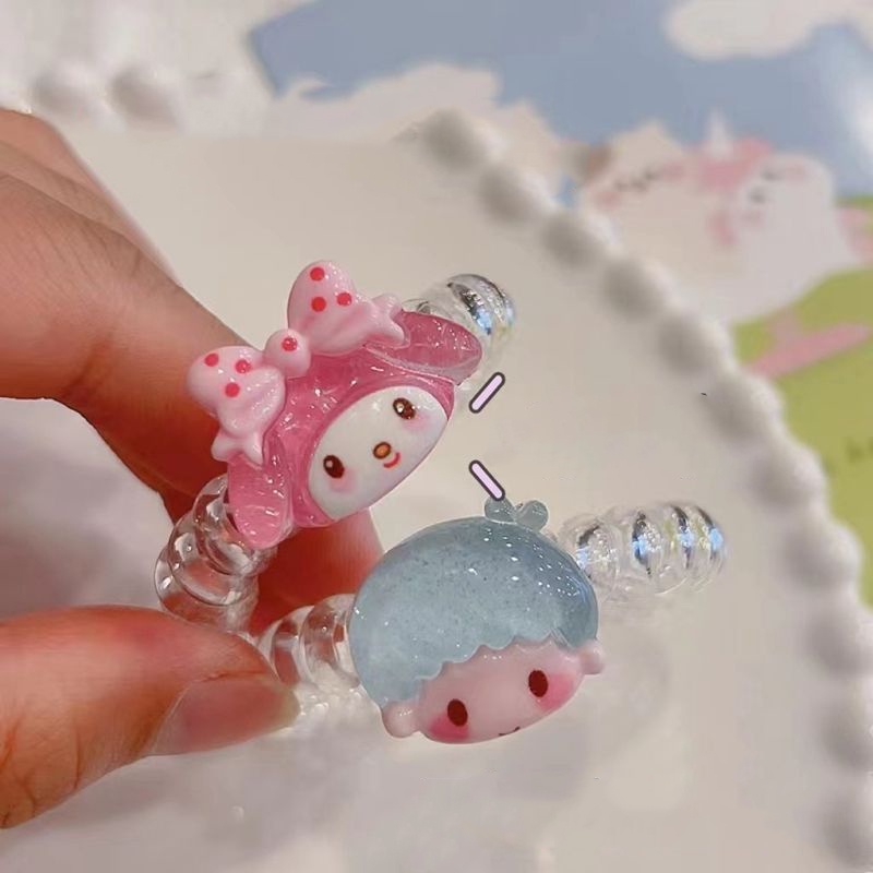 [Harga Grosir] Wanita Kartun Lucu Hello Kitty Kodok Rambut Band Wanita Elastis Telepon Kawat Ikat Rambut Gelang Gadis Kawaii Manis Rambut Rings Populer Aksesoris Rambut