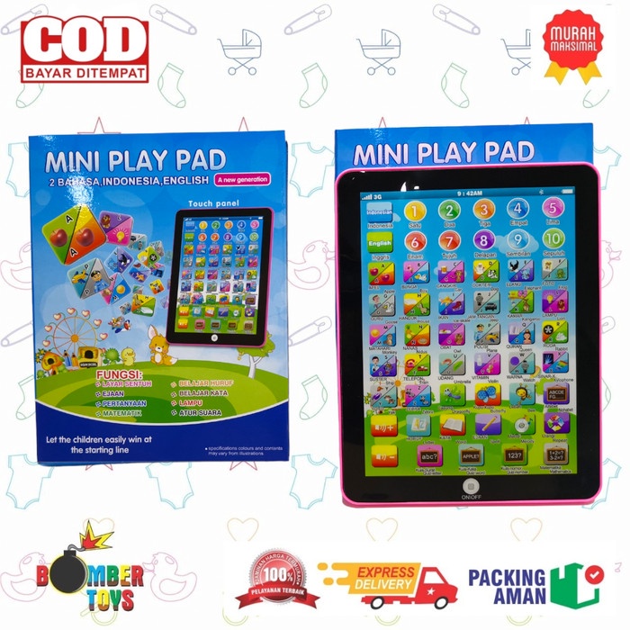 MAINAN ANAK MINI PLAY PAD LEARNING BELAJAR BAHASA INDONESIA INGGRIS IPAD 2 BAHASA