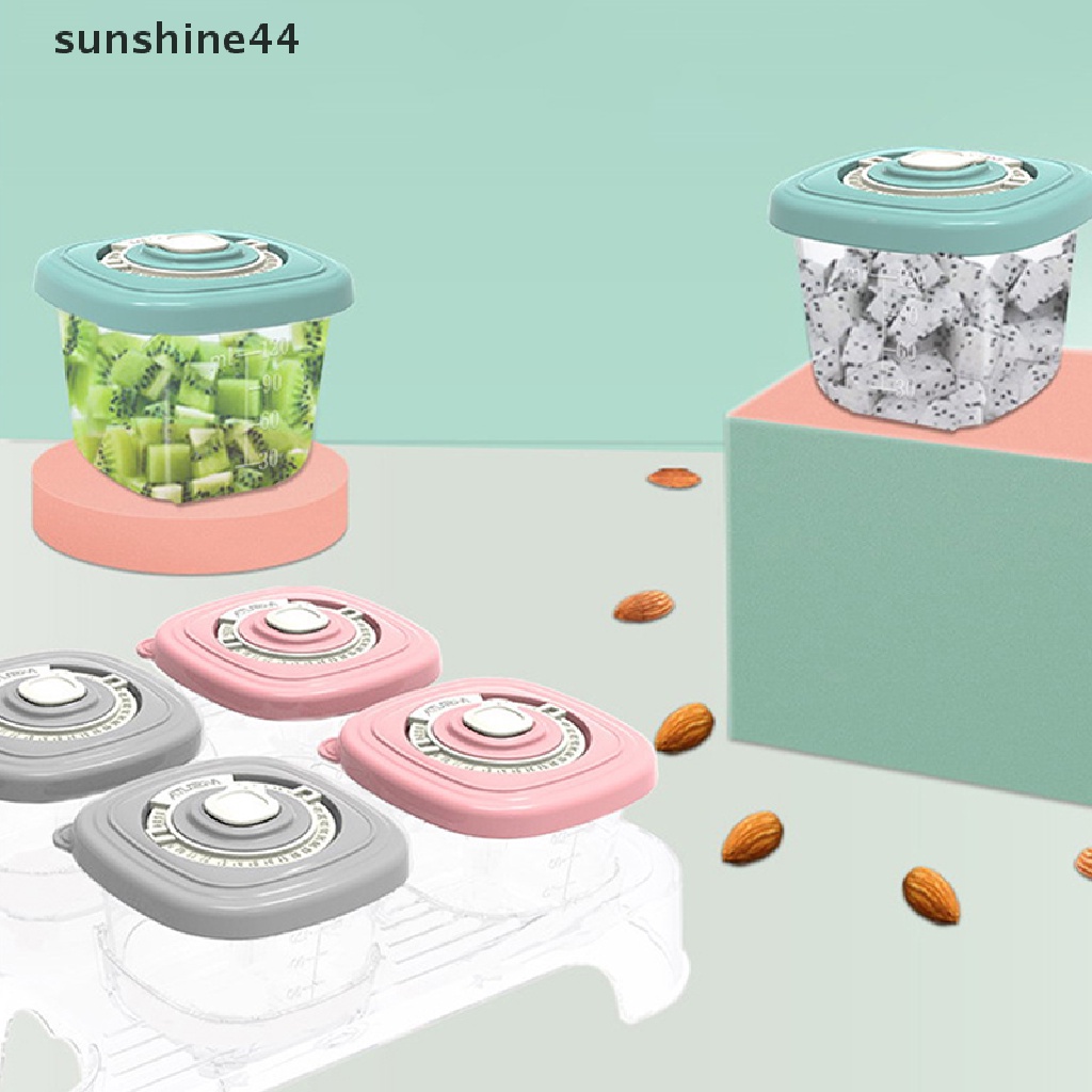 Sunshine 120ml Dispensing Crisper Box Tebal Sealed Food Box Kotak Penyimpanan Makanan Bayi ID