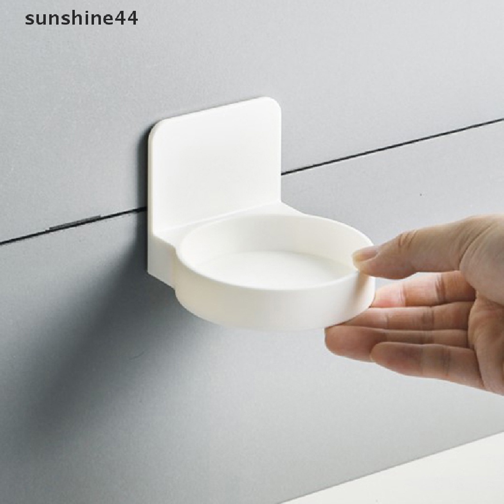 Sunshine Bathroom Storage Self Adhesive Botol Holder Tray Bulat Tempel Dinding Penyangga ID