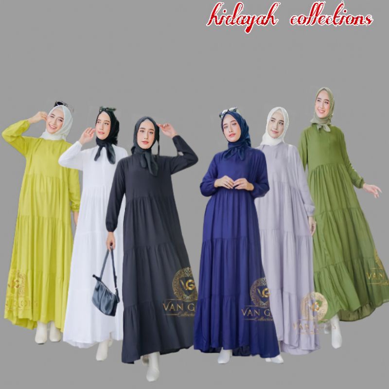 Dress Wanita Muslim putih JESICA dress polos murah wanita muslim kekinian dress rayon UNIQ terbaru d