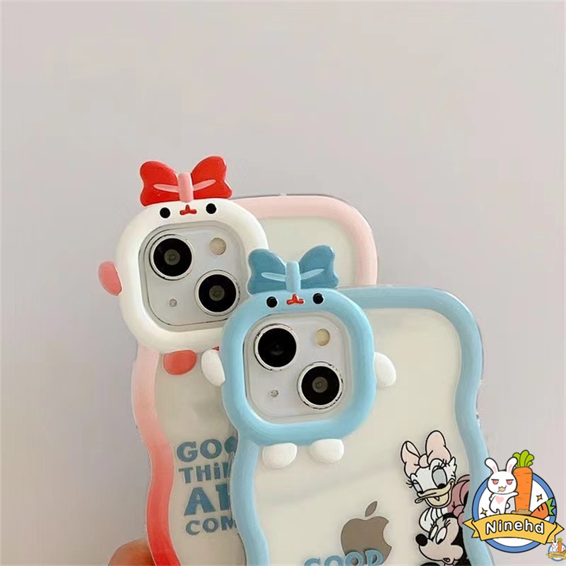 IPHONE Casing Kompatibel Untuk Iphone14 13 12 11 Pro Max X Xr Xs Max7 8 6 6s Plus SE Kartun Mickey Mouse Casing Ponsel Monster Kecil Wave Edge Soft Cases Skins Shockproof Cover Pelindung