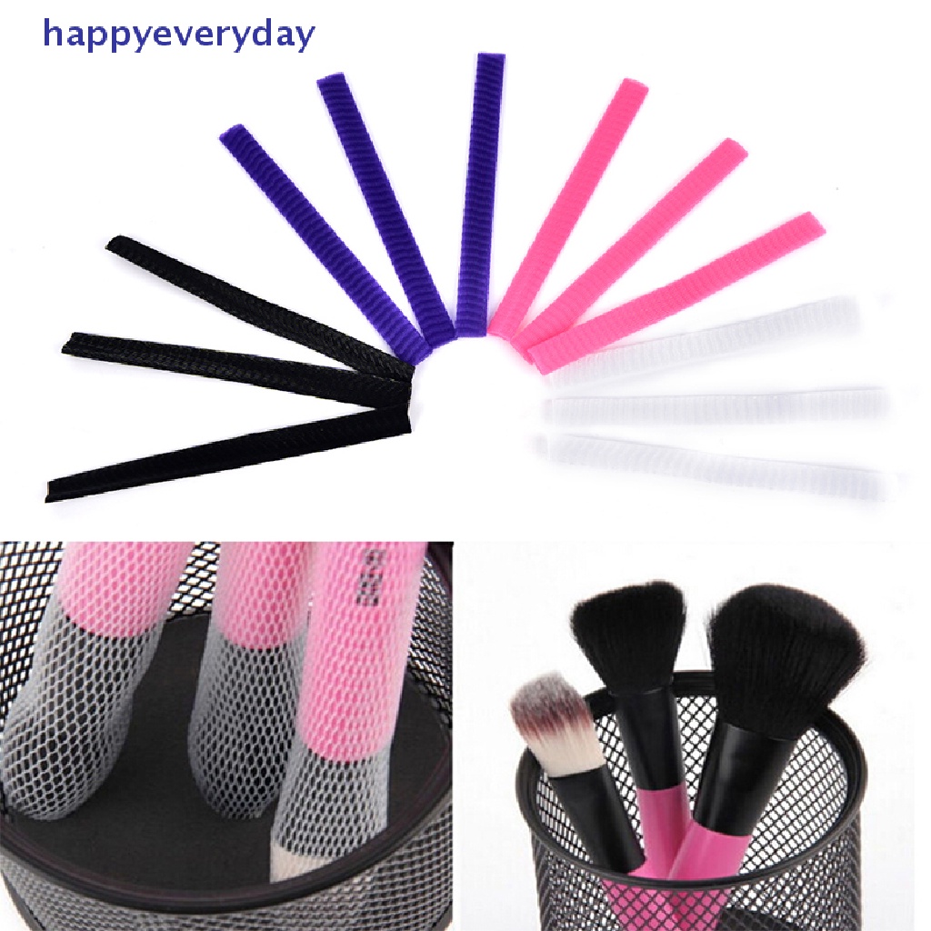 [happy] 10pcs Brush Make Up Kosmetik Pen Netg Cover Mesh Sarung Pelindung Penjaga [ID]