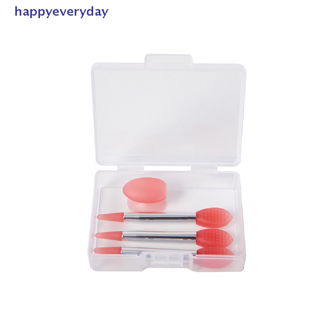 [happy] 3pcs Silikon Lip Balms Lip Mask Brush Dengan Sucker Penutup Debu Makeup Brushes [ID]