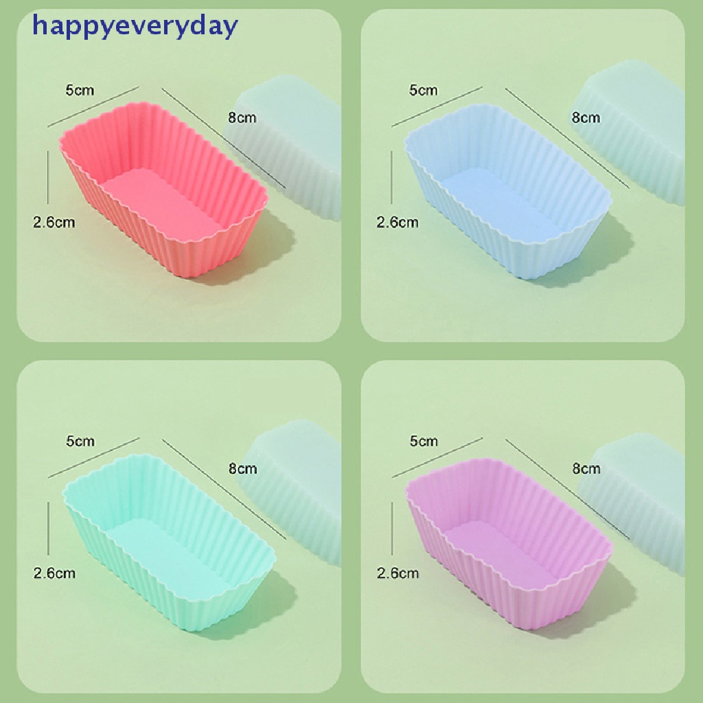 [happy] 1/4pcs Silikon Persegi Panjang Reusable Cake Jelly Cetakan Kue Alat Dapur [ID]