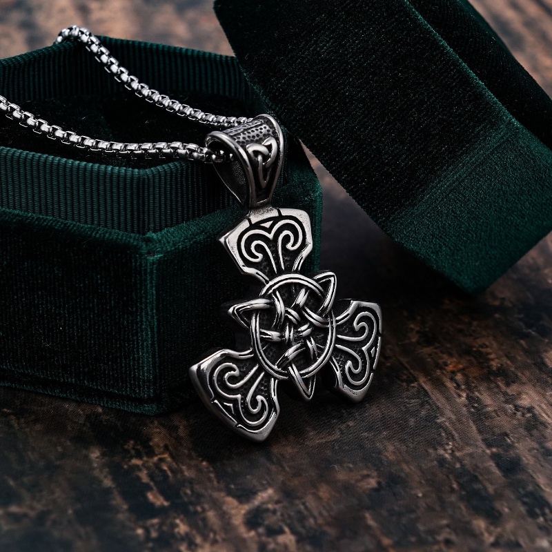 [X C Kalung] Baru Perak Hip Hop Punk Vintage Viking Koleksi Celtic Twist Pendant Kalung Untuk Pria Dan Wanita Hadiah Liburan Perhiasan