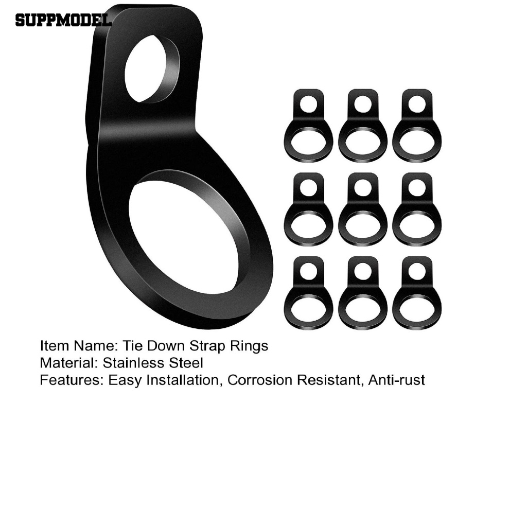 Suppmodel 10Pcs Cincin Tali Ikat Bawah Tahan Lama Bagian Motor ATV UTV Pasang Tie-down Strap Rings Anti Karat