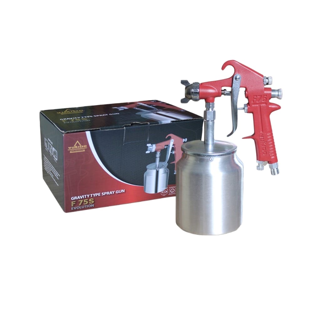 Spray Gun F75 G Tabung Atas 400ml Yukido Spray Gun F75G Stainles Ringan / Semprotan Cat Minyak Duco / Sprayer Gun F75g