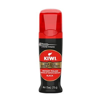 Semir Sepatu Kiwi Cair  Shoe Care Liquid Polish Black 75ml Kiwi Wax Rich Shine &amp; Protect cair liquid 75ml Hitam