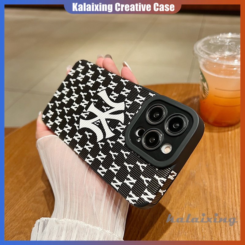 Casing Kulit Motif Fashion Sederhana Untuk iPhone14 Pro Max14 13 12 11 Pro Max Xs Xr Xs Max7 8 Plus Tepi Lurus Kotak Lembut Penutup Belakang