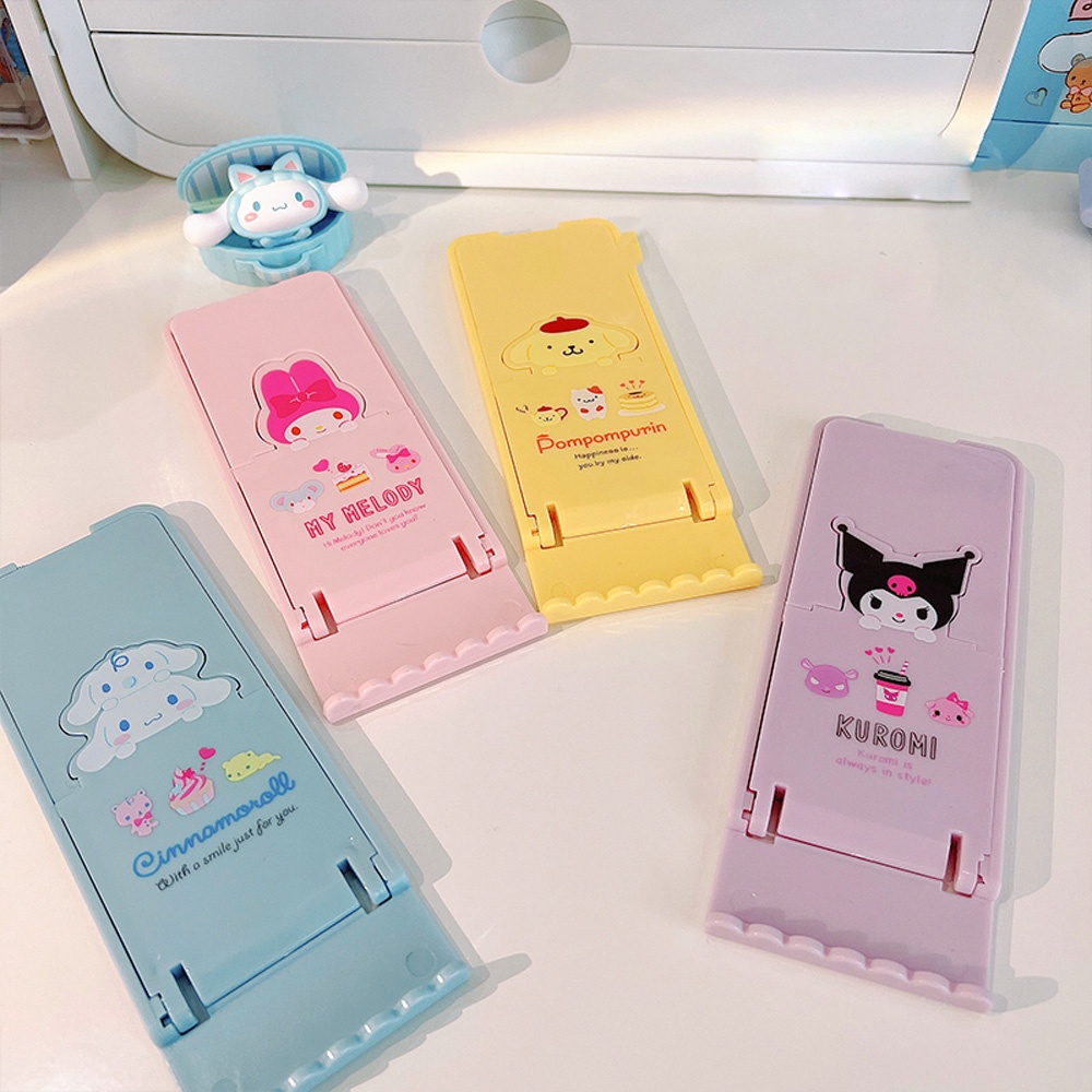 Kartun Saku Lipat Ponsel Tablet Holder Adjustable Membawa Cinnamoroll Kulomi Stabilizer Ponsel Lucu