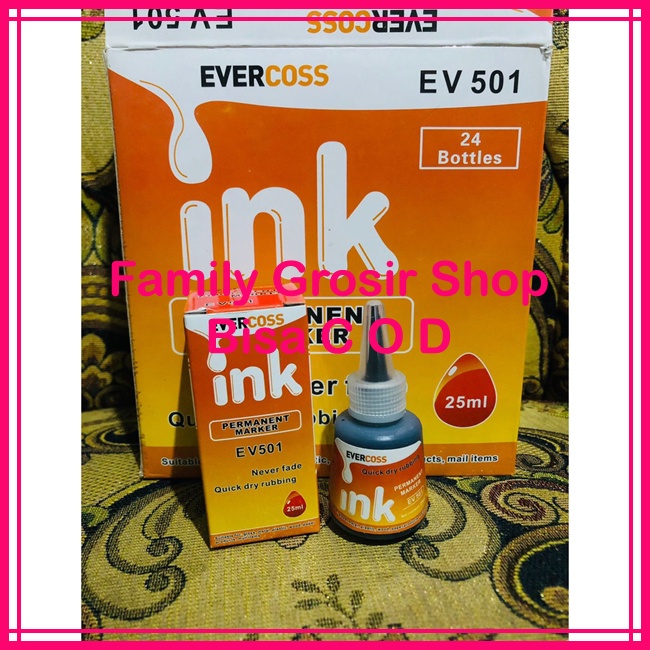 Tinta Spidol Permanent Hitam 25ML Tinta Spidol Evercross