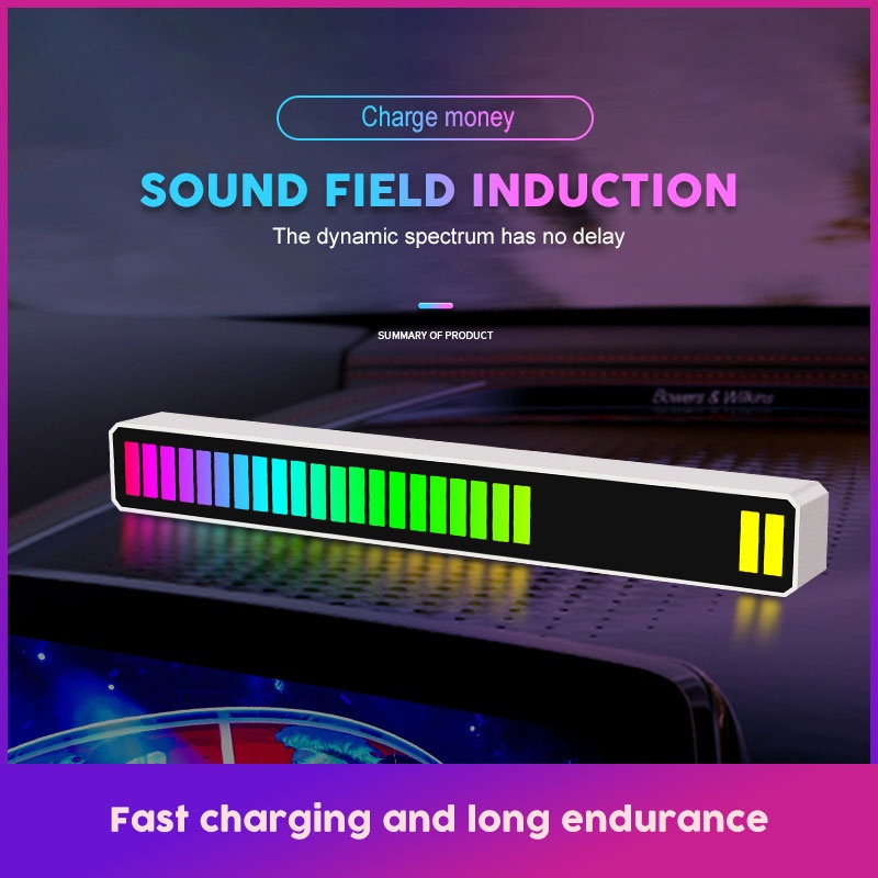 Lampu LED RGB Bar Voice Control Synchronous Rhythm Light Internet Popular Colorful Music Ambient Light Car