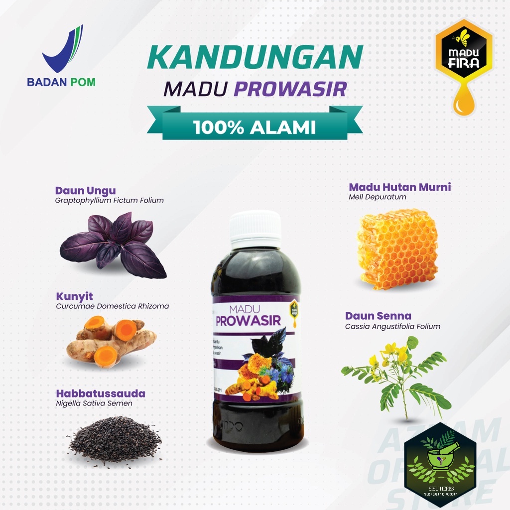 Madu Prowasir Original Obat Herbal Wasir Ambeien Atasi Benjolan Anus Berdarah Susah BAB Original