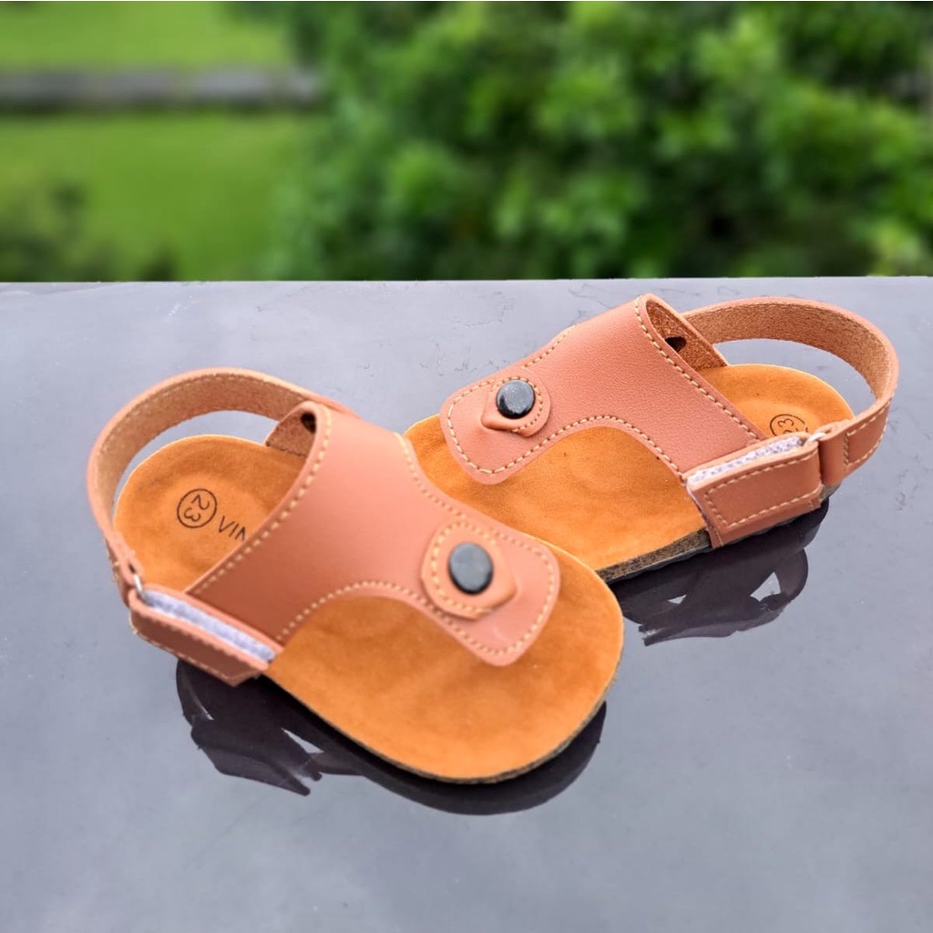 VINANDOZ SP06 Sandal Puyuh Anak Unisex Motif Japit Umur 1 2 3 tahun - Bahan Kulit Sintesis - Anti Slip