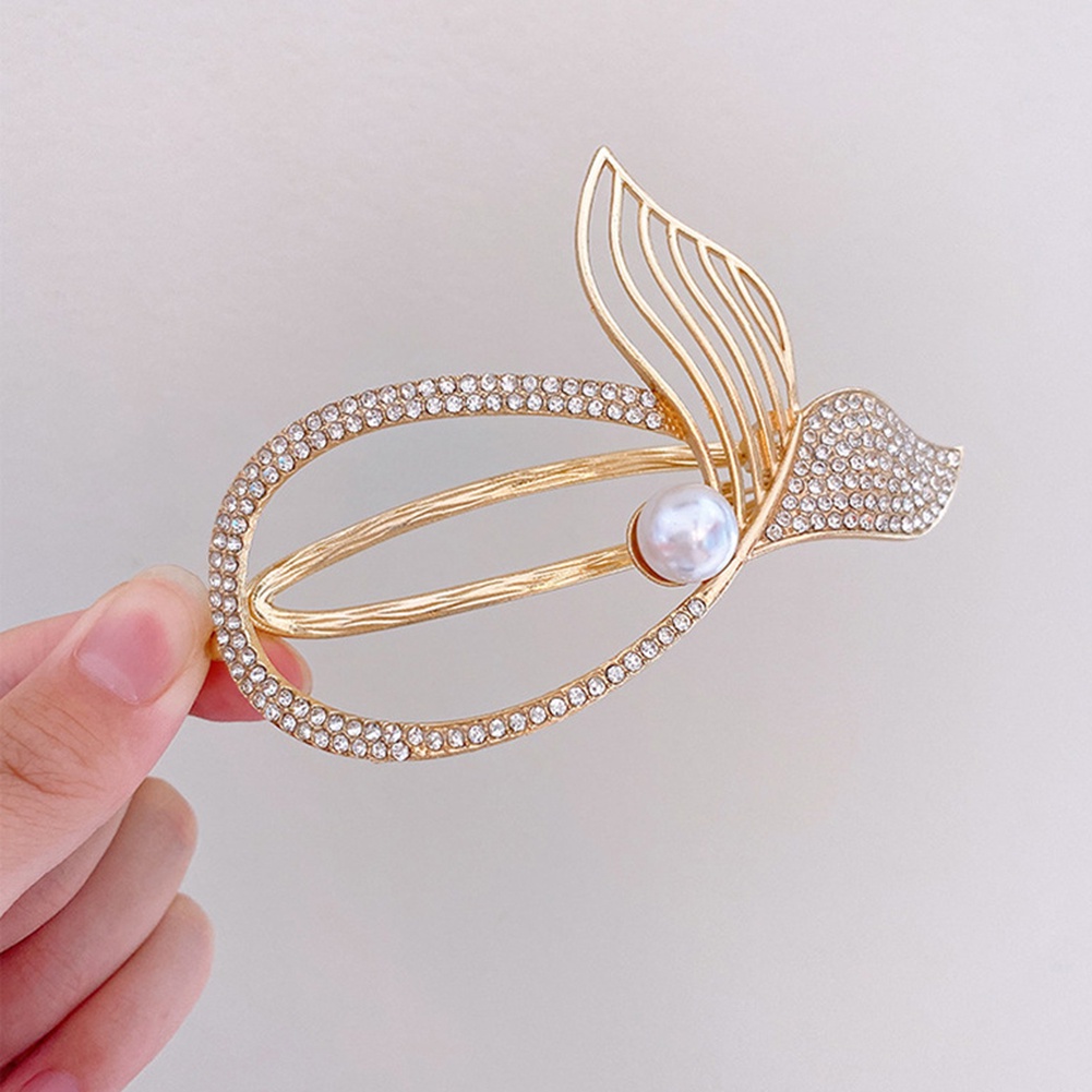 Peri Panjang Rumbai Ekor Ikan Klip Rambut Untuk Wanita Gadis Berlian Imitasi Mengkilap Indah Liontin Logam Aksesoris Rambut
