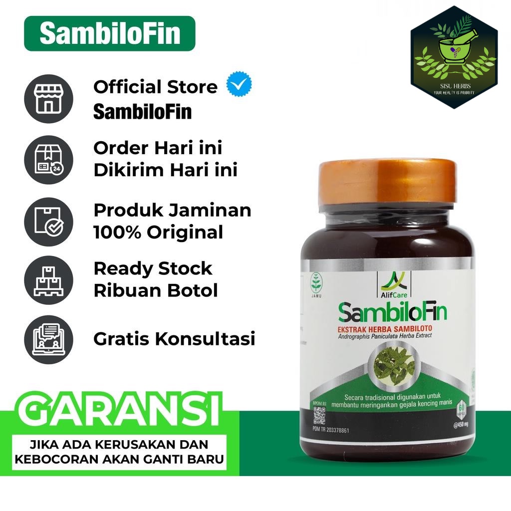 Kapsul SambiloFin Ekstrak Herbal Sambiloto Membantu Mengatasi Kencing Manis Diabetes GARANSI Asli Original