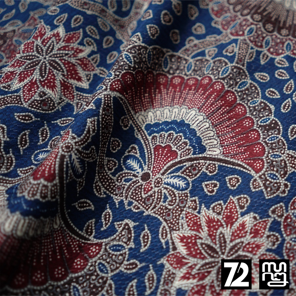 KAIN BATIK DOBBY Premium Motif Kembang Semak Warna Biru 723489 Cap 72 Jarik Jarit Samping Kebat Panjang Batik Dobby Modern Premium Bahan Seragam Batik Pernikahan Kantor Keluarga Murah Kamen Jadi Batik Bali Lembaran