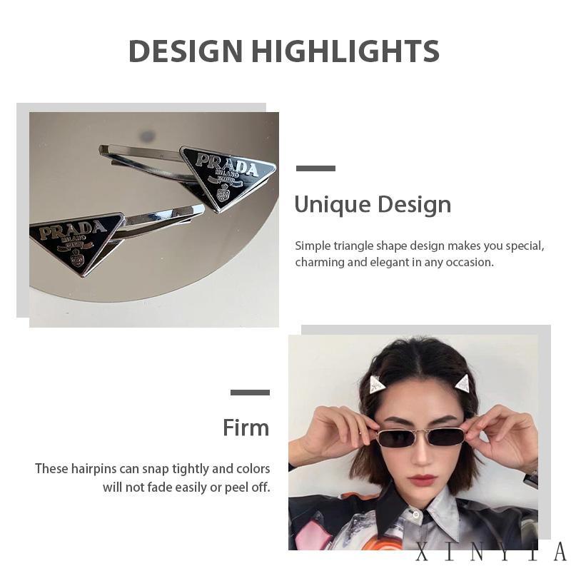 【COD】Gadis Keren Bobby Pin Poni Jepit Rambut Hair Clip Side Clip Geometris Segitiga Huruf