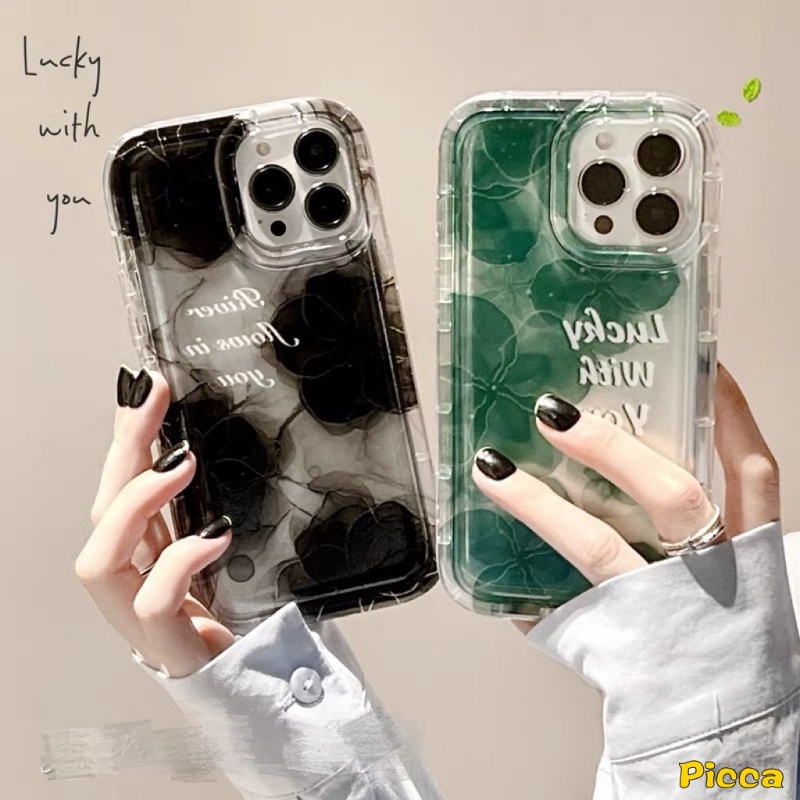 Ins Casing Bunga Bening Untuk Redmi Note11 9 10 10s 11s Redmi 9C NFC 10 A1 9A 10A 9T Note10s Note10 Note11 Note9 Art Tinta Bunga Shockproof Airbag Tpu Lembut Penutup Belakang