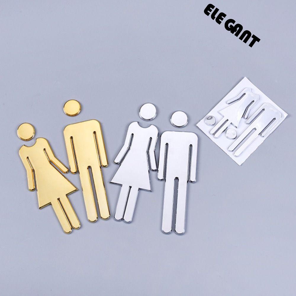 [Elegan] Stiker Toilet Removable Stereoskopis Tanda Kamar Mandi Tanda Kamar Mandi Rumah Wanita Simbol Pria Symbol Signboard