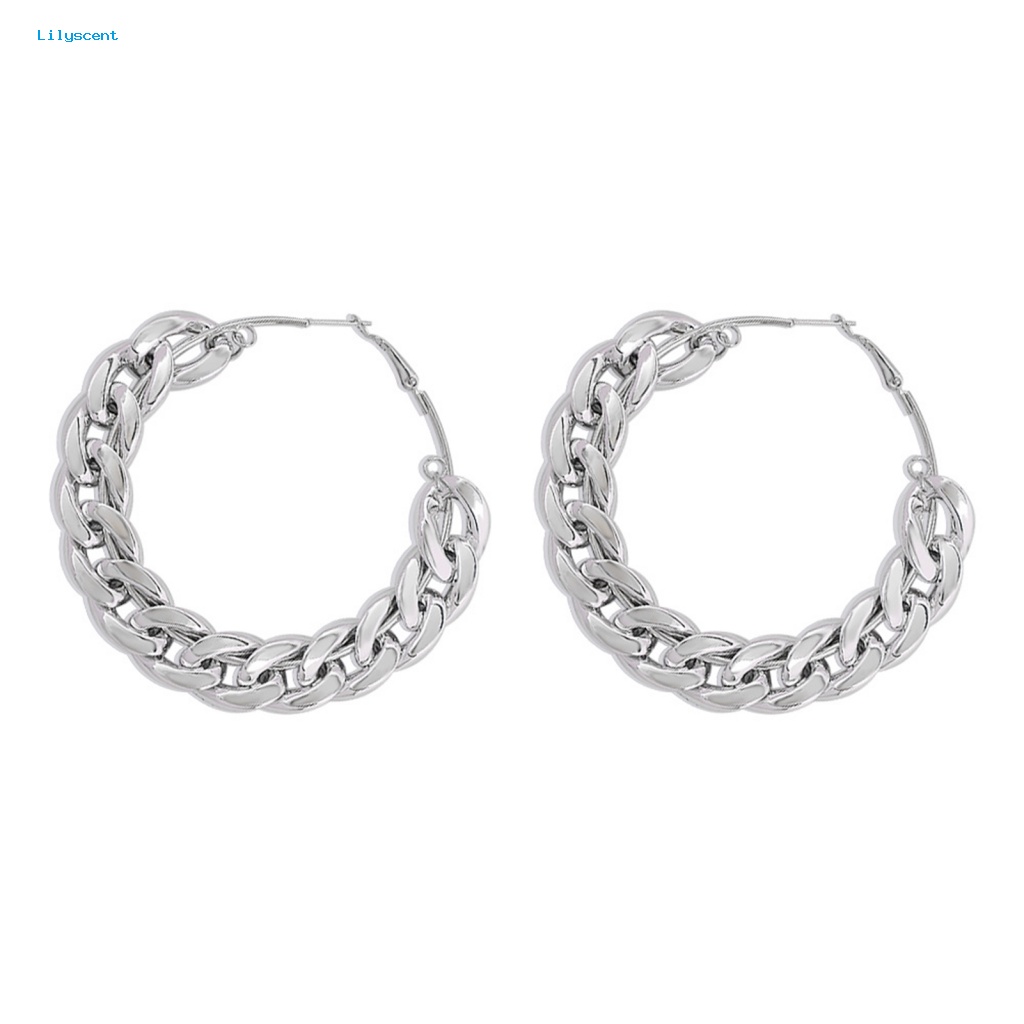 Lilyscent 1pasang CCB Women Earrings Untuk Gadis Mempesona Women Hoop Earrings Perhiasan Pernikahan Friendly Untuk Kulit