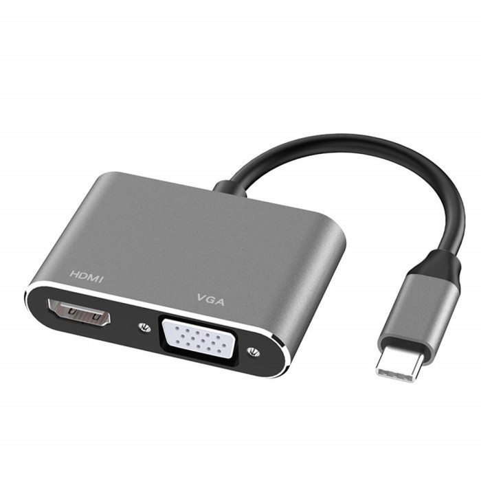 Converter MaxLine USB Type-C to HDMI + VGA